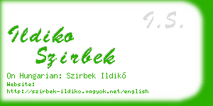 ildiko szirbek business card