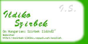 ildiko szirbek business card